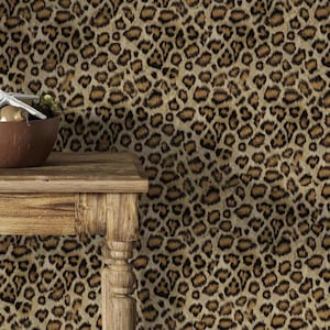 Carta da parati esotica rimovibile staccabile e attaccabile, stampa leopardo glamour con animali della giungla, decorazione da parete, carta da parati per camera da letto, arredamento per la casa