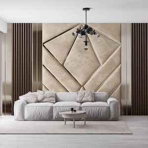 Carta da parati geometrica oro e beige, carta da parati di lusso con design moderno geometrico astratto, carta da parati color oro, carta da parati elegante