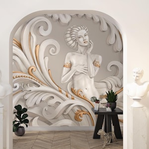 Woman Body Wallpaper, Abstract Wall Mural, Realistic Mural Wallpaper,Modern Wall Mural, Art Wall Mural, Gold Wallpaper