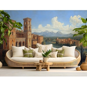 Italy Wall Mural, Italy Wallpaper, City Wallpaper, Living Room Wallpaper, Art Deco
