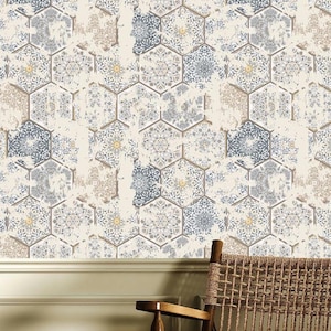 Carta da parati marocchina, carta da parati autoadesiva, carta da parati con mosaico marocchino, carta da parati con piastrelle geometriche, carta da parati in stile marocchino