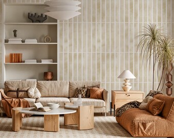 Papier peint autocollant à rayures jaunes : décoration d'intérieur moderne