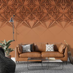 Papier peint 3D orange abstrait, salon abstrait moderne 3D personnalisable, décoration murale de bureau, papier peint en tissu, art mural moderne de chambre à coucher