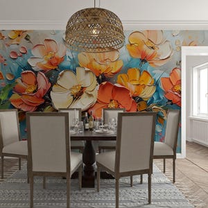 Delicate Floral Wall Mural: Summer Flower Wallpaper