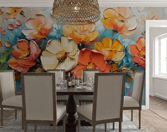 Delicate Floral Wall Mural: Summer Flower Wallpaper