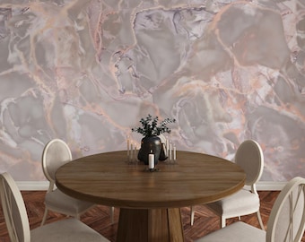 Pink Marble Wallpaper, Blush Abstract Marble Textile Wall Mural