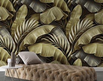 Banana Leaf Wallpaper: Modern Tropical Wall Mural