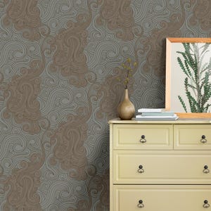 Verwisselbaar behang abstracte werveling: aards interieur