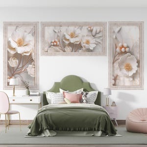 Carta da parati in tessuto con grandi fiori, carta da parati floreale staccabile e attaccabile, elegante carta da parati staccabile e attaccabile glamour, carta da parati classica con fiori uniformi per stanze di lusso