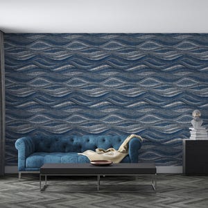 Striped Fabric Wallpaper, Easy-to-Install Wall Mural, Removable Mural, Abstract Wallpaper, Wallpaper Mural, Modern Wallpaper