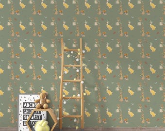 Farmhouse Goose Peel and Stick Wallpaper Panel, Rustic Nursery and Kids Room Wall Decor