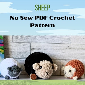 Sheep No-Sew  Crochet Pattern  Lamb Plush Lamb Farm Animal Stuffed Animal Amigurumi Easy Beginner PATTERN