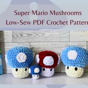 Mario Mushroom Crochet Pattern Mushroom Plush Toadstool Crochet Pattern PDF low-sew Crochet Pattern Easy Pattern