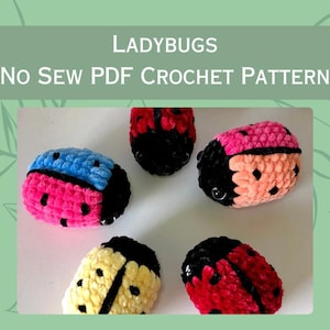 Ladybug No-Sew  Crochet Pattern  Plush Ladybug Stuffed Animal Amigurumi Easy Beginner PATTERN