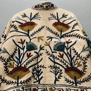 Handmade Suzani Embroidery Jacket, Winter Wear Jacket Coat, Womens Coat, Suzani Short Jacket, TNT Fabric Suzani Jacket, Robe, Gift For Her image 5