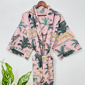 Cotton Kimono Robe for Women, Block Print Handmade Cotton Kimono For Women, For To Be Mom, Stylish Kimono,