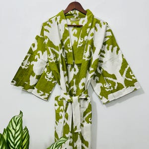 100% Cotton Bathrobe for Women, Spa Kimono Robe,  Relaxing Loungewear, Lightweight Cotton Kimono Robe, Gift For Her,