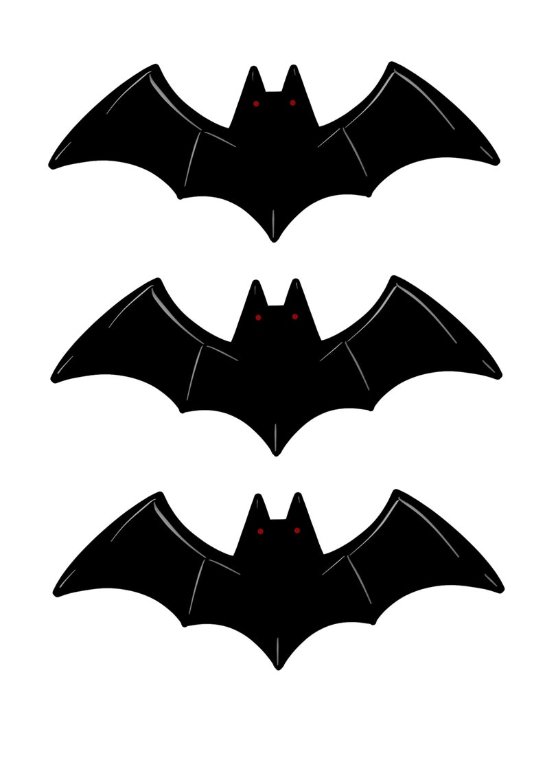 Printable Black Bats/halloween/paper Bats/party Decor/halloween Decor