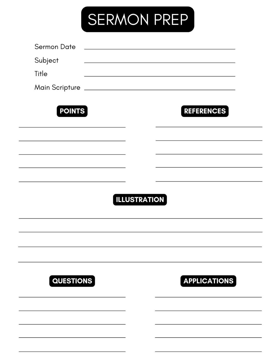 Sermon Prep/planner Etsy Sermon Prep/planner Etsy