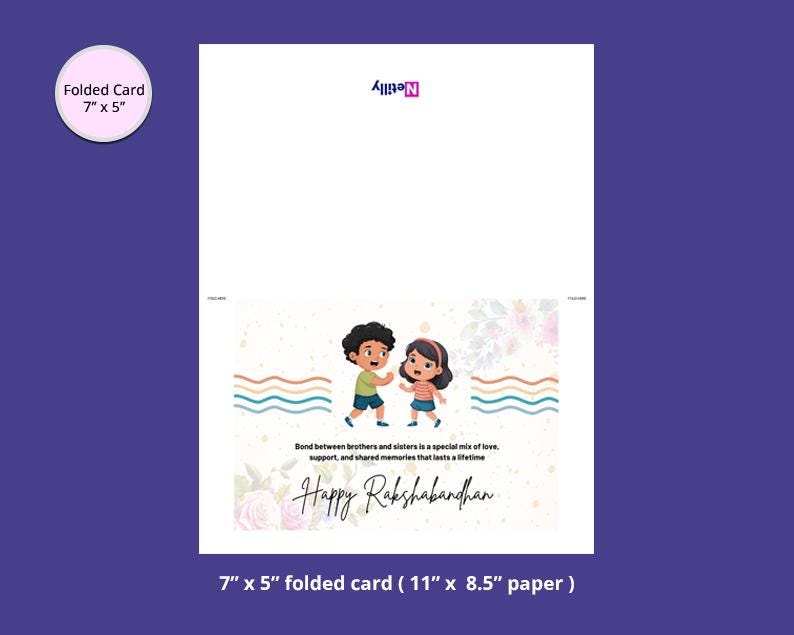 Raksha Bandhan Printable Card - Instant Download Rakhi Greeting ...