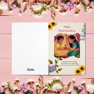 Raksha Bandhan Printable Greeting Card Rakhi Card Digital Card Rakhi ...