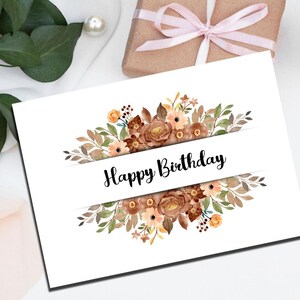 Wunderschöne alles Gute zum Geburtstag Grußkarte | Rustikales, lebendiges Blumenmuster | Sofortdownload | Ideal für alle Altersgruppen