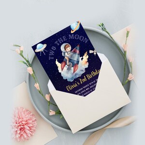 Geburtstagsparty einladen | Astronaut Geburtstag Design | Planeten und Teleskope| Sofort Download