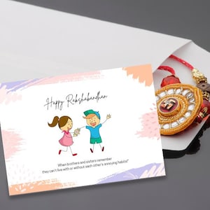 Prachtige Raksha Bandhan-wenskaart – Rakhi Wishes afdrukbaar | Direct downloaden en afdrukken