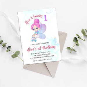 Geburtstagsparty einladen | Skurriles Geburtstagsdesign| Märchen Flieger| Sofortiger Download der Vorlage