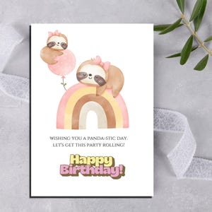 Tarjeta de cumpleaños digital / Adorable panda rojo / Tarjeta meme de animales divertidos / Descarga instantánea / Impresión rápida