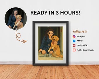 Retrato personalizado estilo Ghibli / Impresión de arte digital de anime personalizada