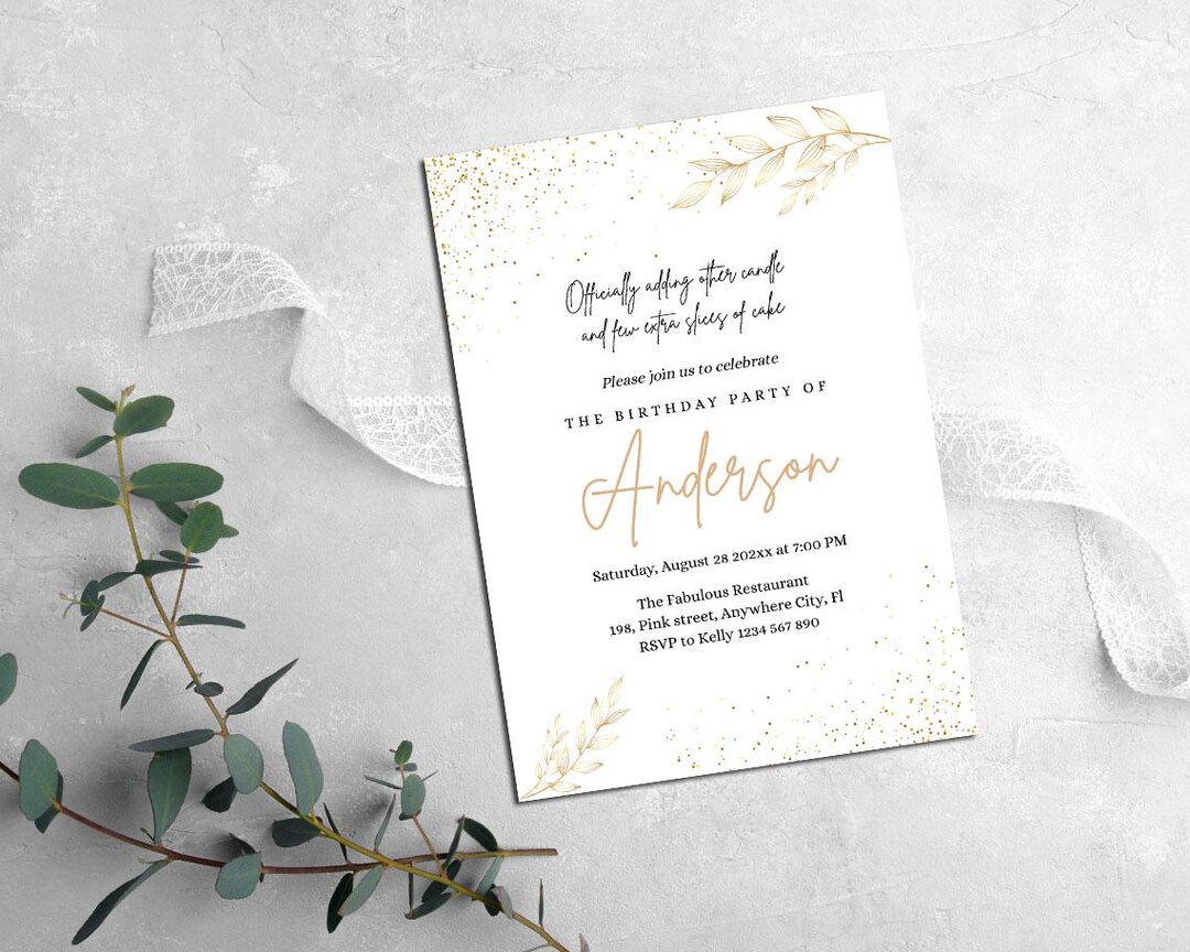Classy Modest Birthday Party Invitation Template | Instantly Printable ...