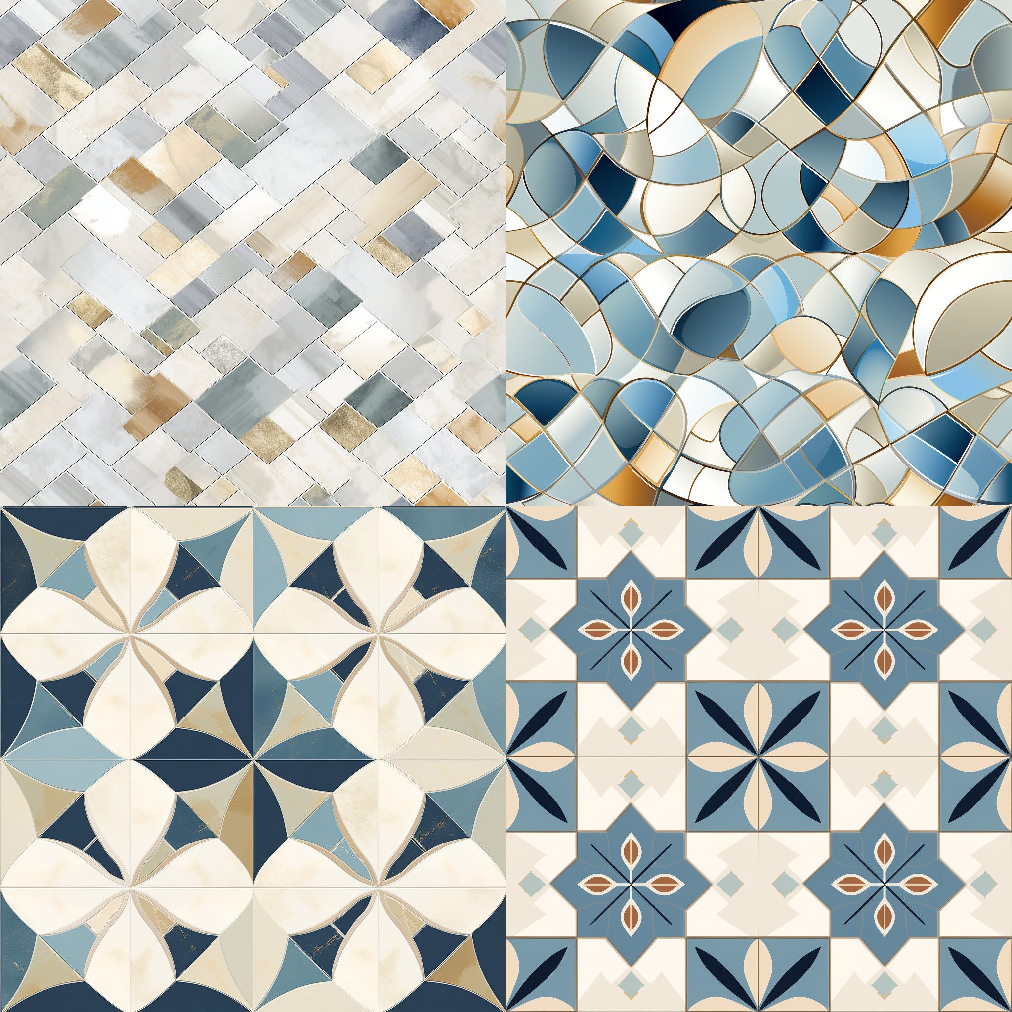Mosaic Tile Pattern | 60 Seamless Digital Papers (digital Download ...