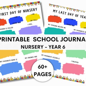 Printable school journal, school memory book, digital download school journal, first day at nursery, first day at school memories