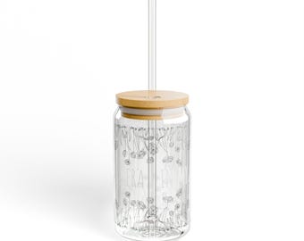 Vaso con diseño de delicadas enredaderas florales