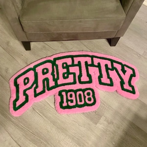 Alpha Kappa Alpha inspired “Pretty” tufted rug