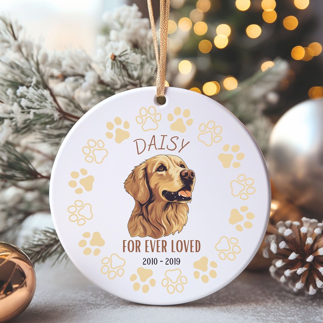 For Ever Loved Pet Memorial, Personalized Golden Retreiver Memorial, I