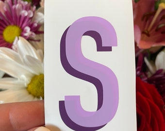 Custom Double-Layer Vinyl Initial Decal: Shadow Monogram Sticker