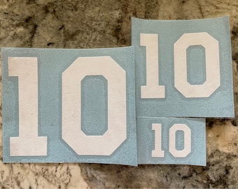Custom Sports Number Vinyl Decal: Athletic Equipment Label
