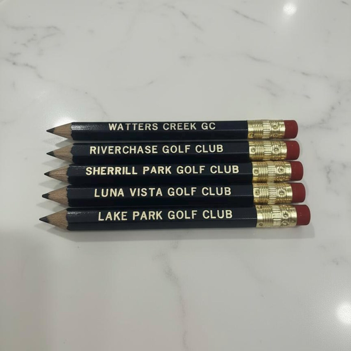 Custom Golf Course Mini Pencils | Different Text on Each | Golf ...