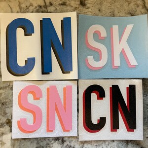 Personalized Double Layer Monogram Decal: Vinyl Sticker for Tumblers, Laptops image 5