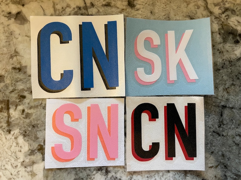 Personalized Double Layer Monogram Decal: Vinyl Sticker for Tumblers, Laptops image 5
