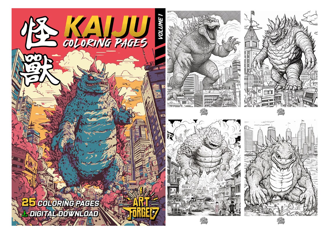 KAIJU Coloring Pages vol 1 Etsy - Il 1140xN.4906725456 Jcw2