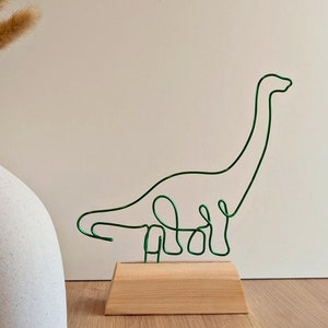 Dinosaur on wooden base decoration for children&#39;s room Brachiosaurus