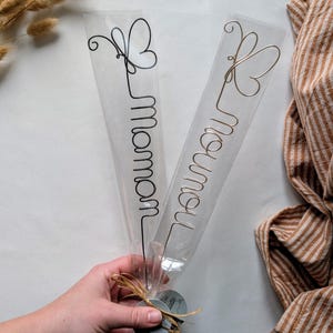 Mariposa de alambre personalizada Día de la Madre Mamá Abuela Maestra Niñera Atsem
