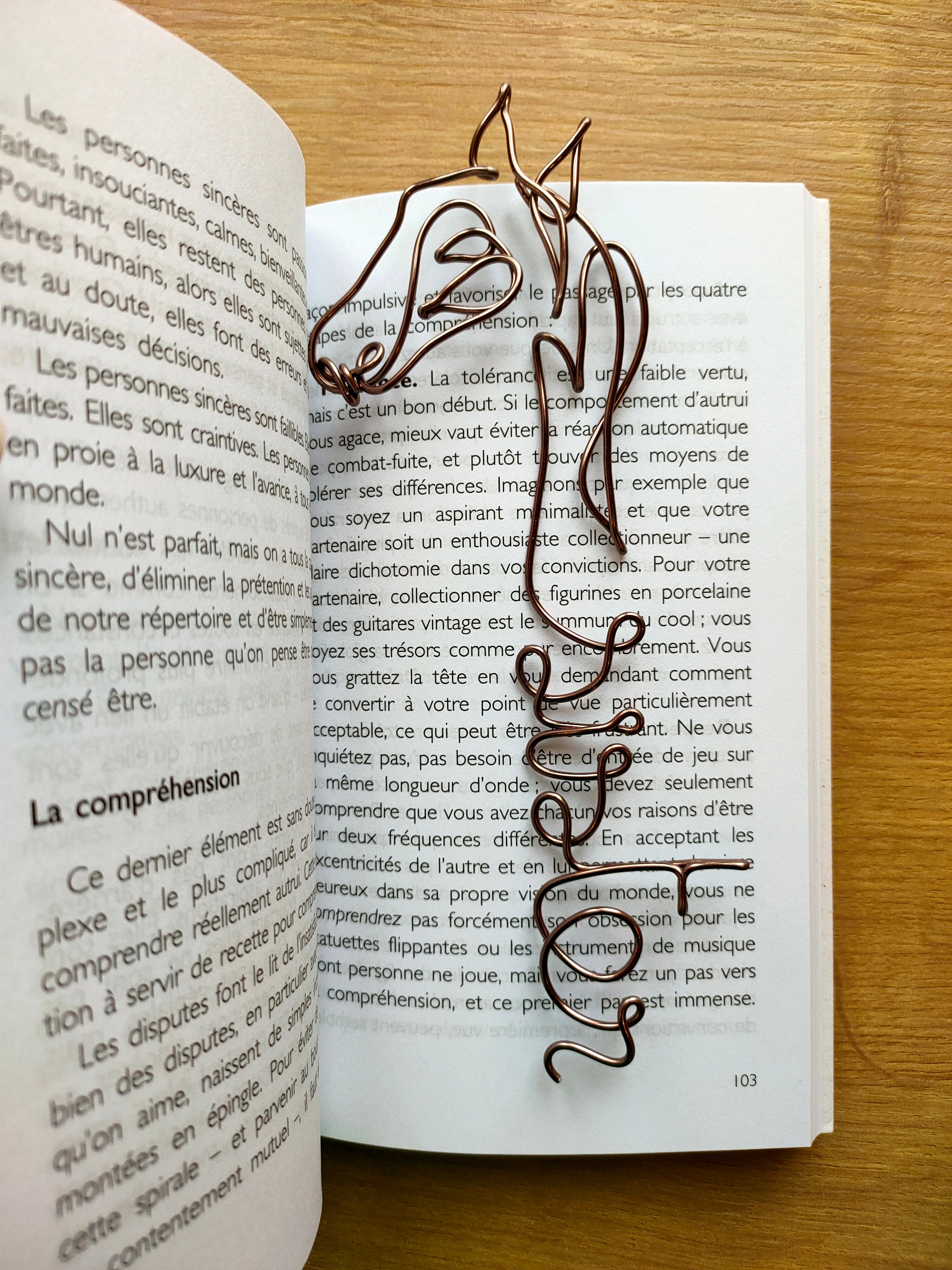 Personalized horse head bookmark in wire first name personalized gift