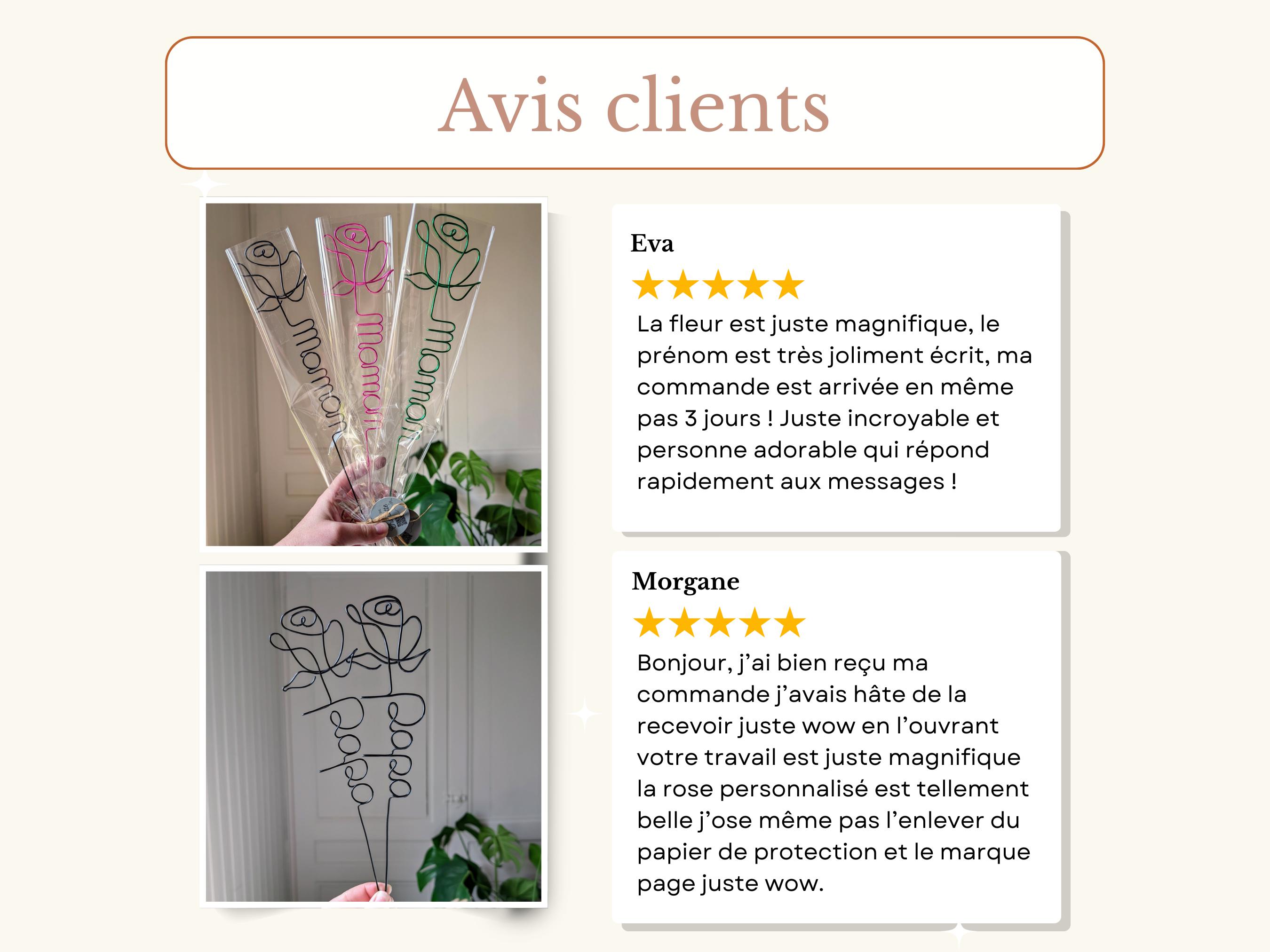 Personalized wire rose Mother's Day Mom Grandma Teacher Master Nanny Atsem