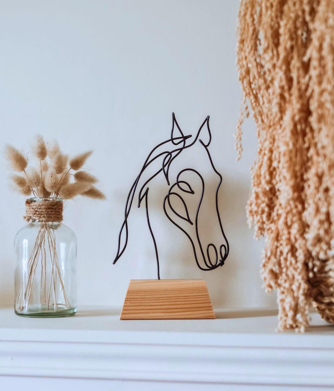 Personalized Wire Horse Head, Equestrian Wall Decoration, Horse Riding ...