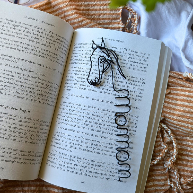 Personalized horse head bookmark in wire first name personalized gift