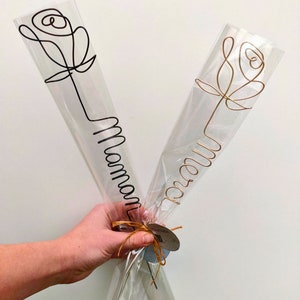 Personalized wire rose Mother's Day Mom